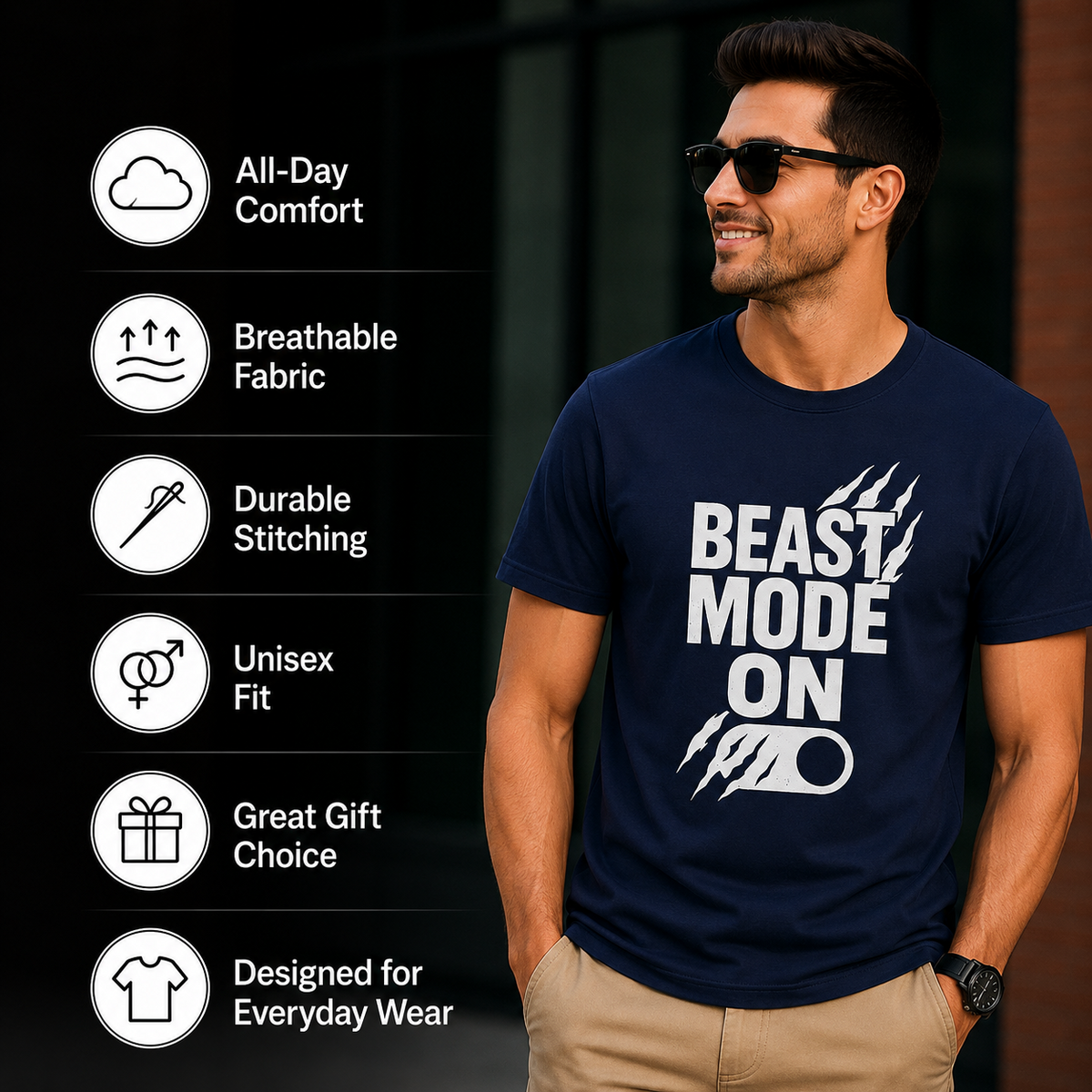 Beast Mode On | Gym Motivation Tee