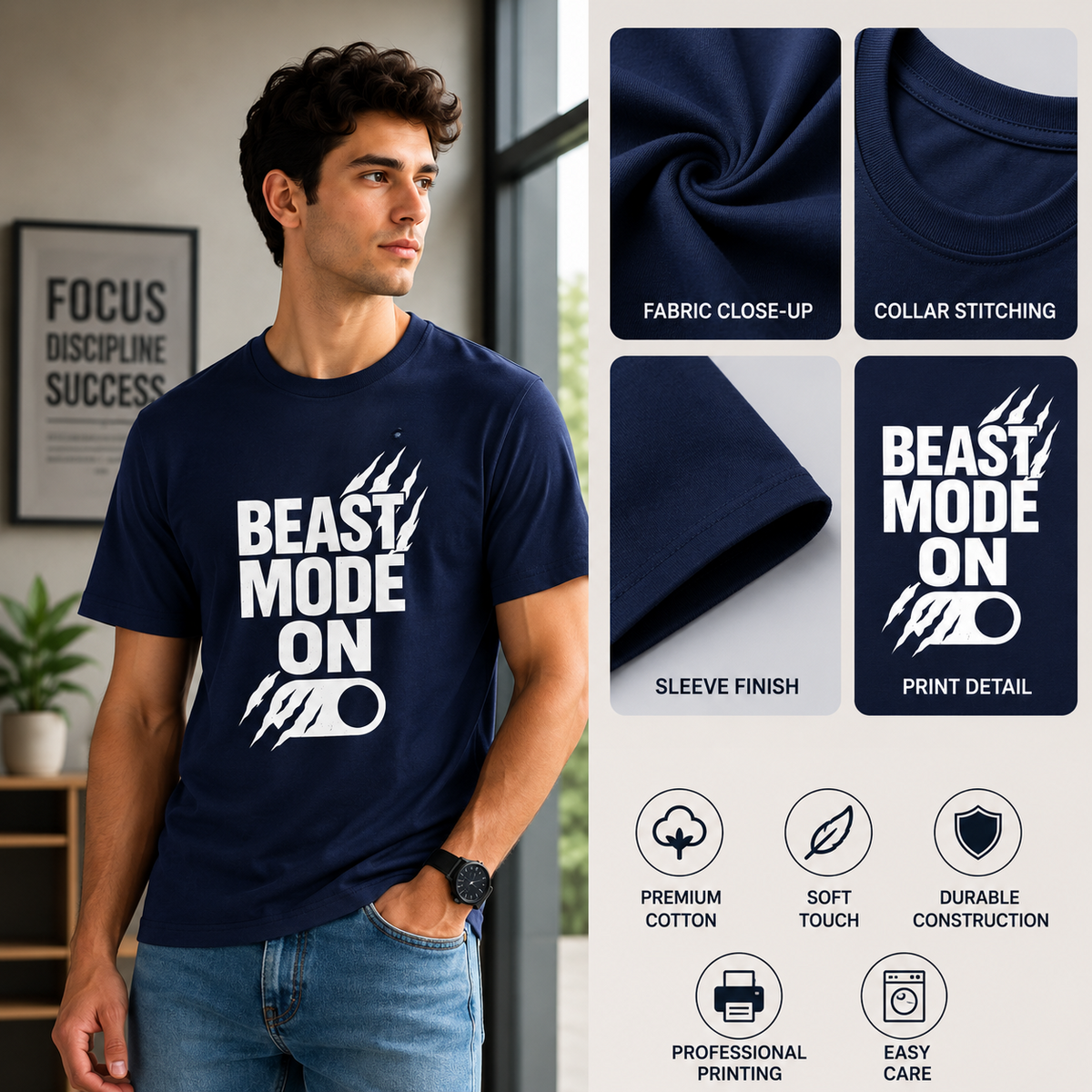 Beast Mode On | Gym Motivation Tee