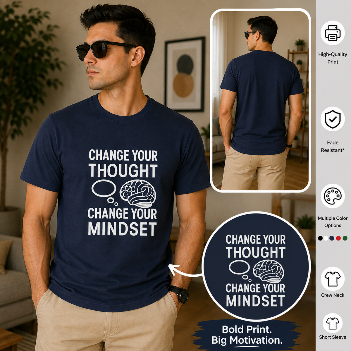 Change Your Mindset | Positive Thinking Tee | Inspirational Graphic T-Shirt