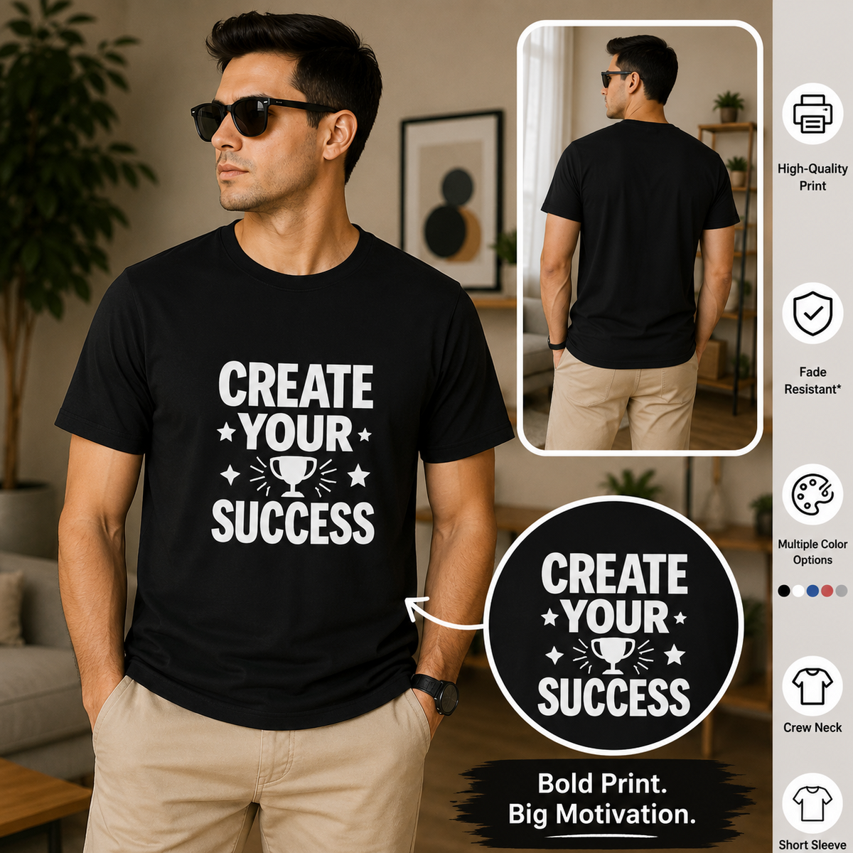 Create Your Success Motivational Graphic T-Shirt