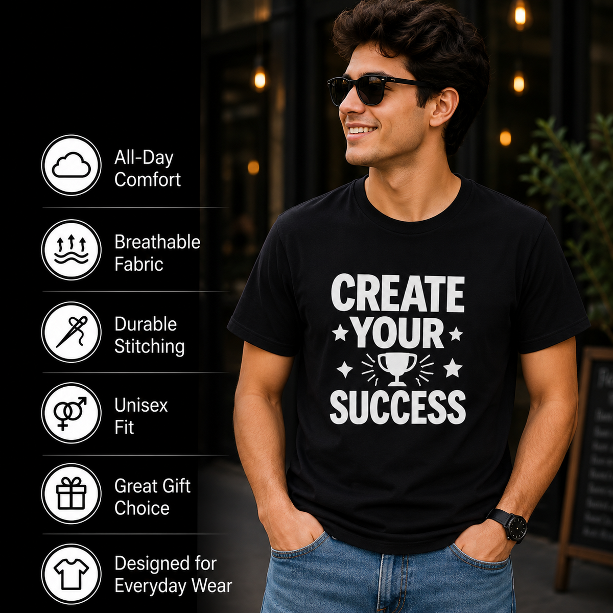Create Your Success Motivational Graphic T-Shirt