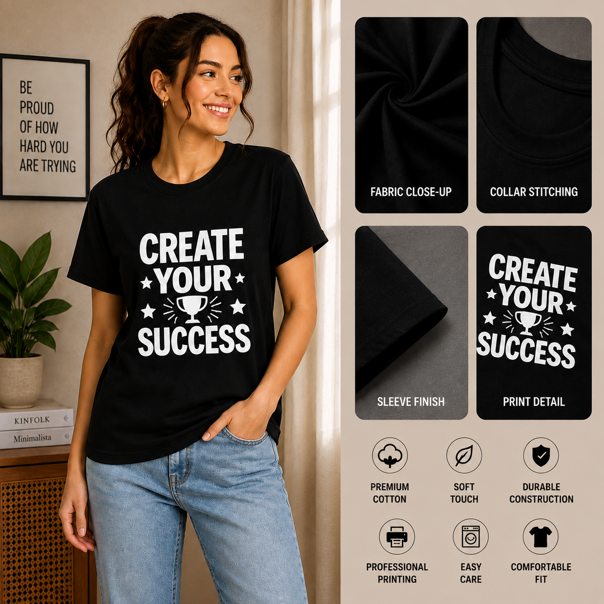 Create Your Success Motivational Graphic T-Shirt