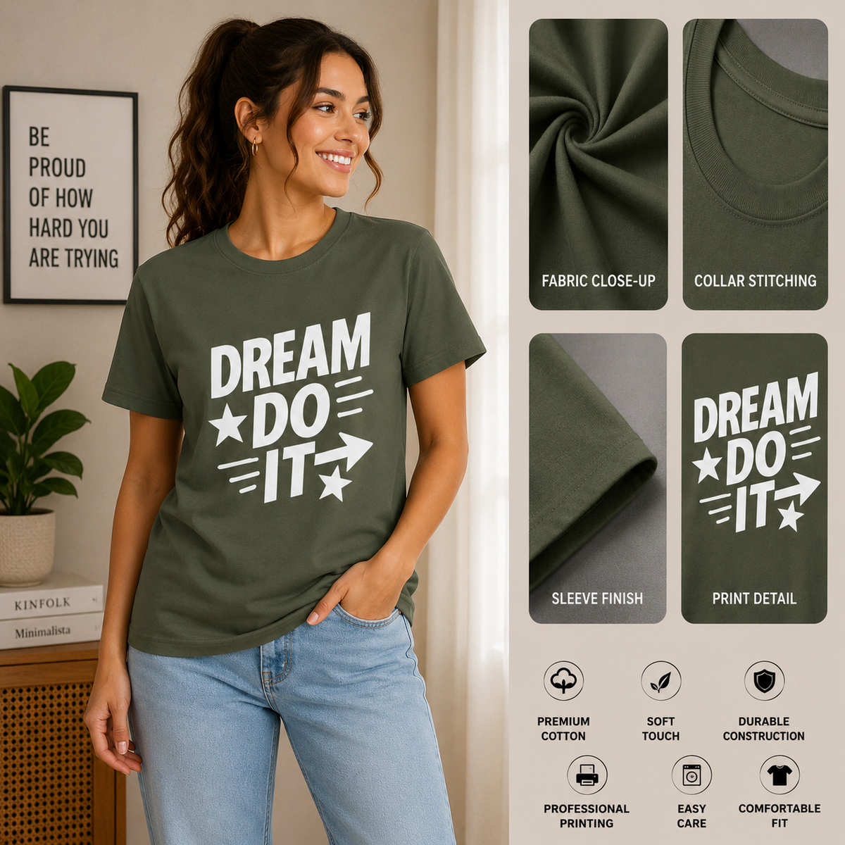 Dream It Do It Motivational Graphic T-Shirt