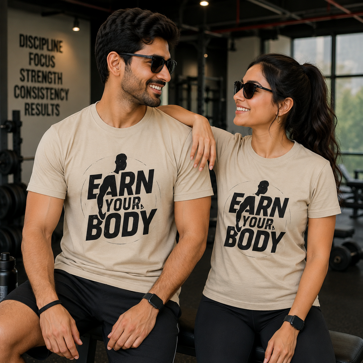 Earn Your Body Motivational Graphic T-Shirt