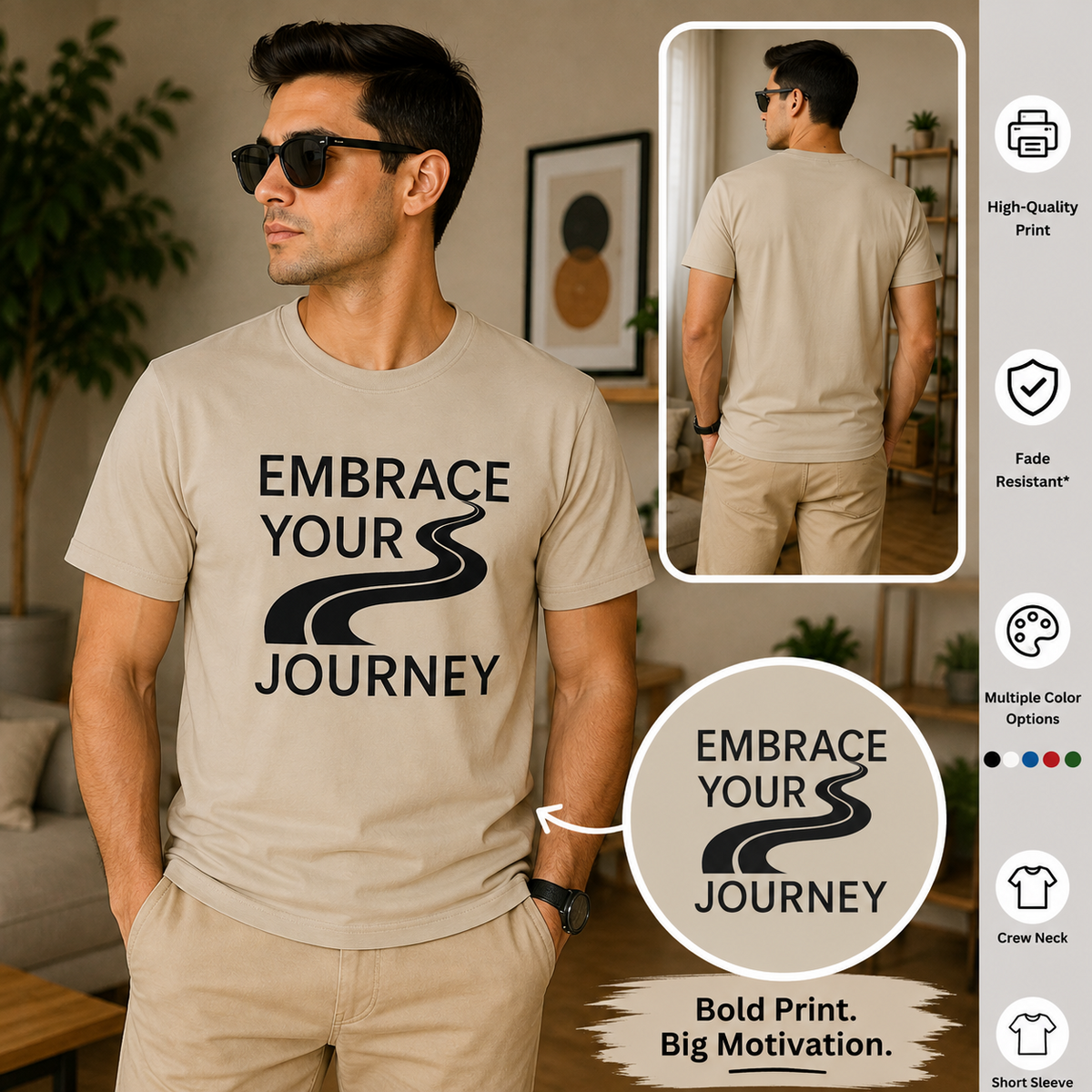 Embrace Your Journey Motivational Graphic T-Shirt