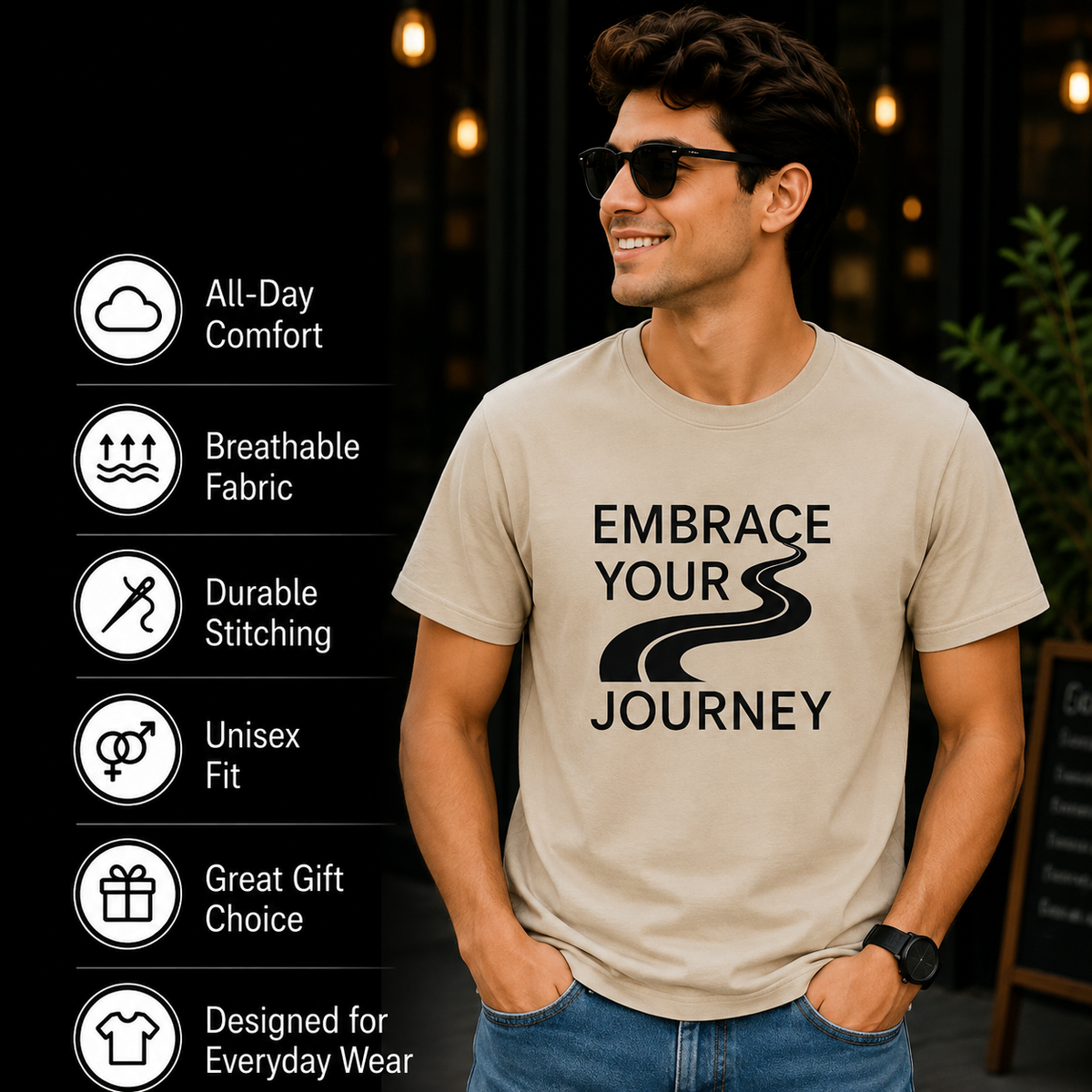 Embrace Your Journey Motivational Graphic T-Shirt