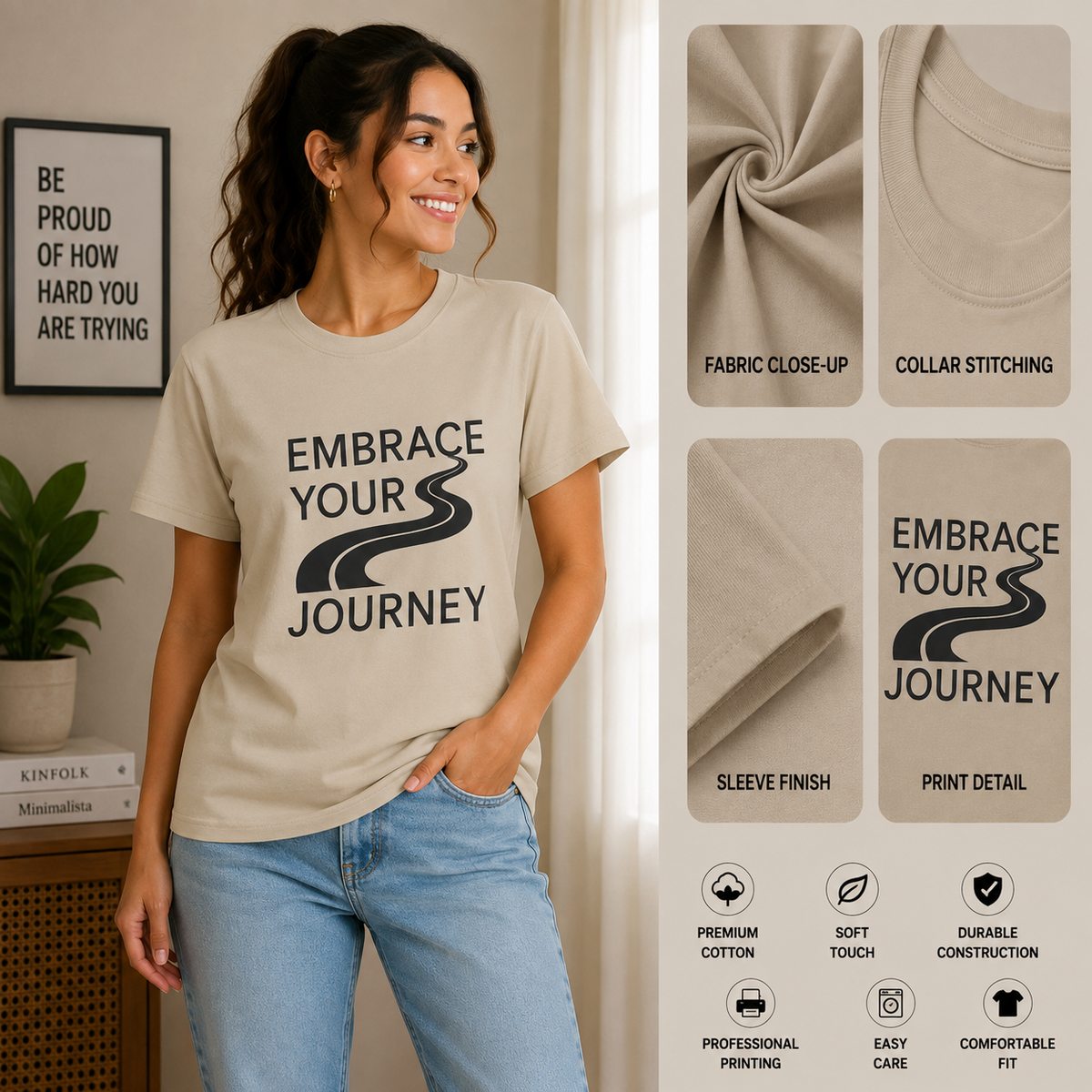Embrace Your Journey Motivational Graphic T-Shirt