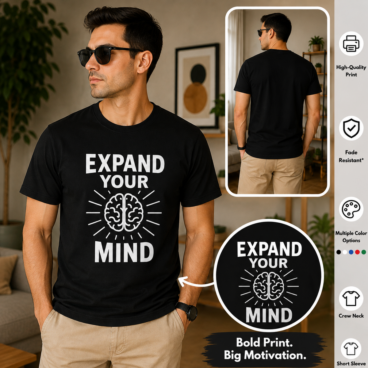 Expand Your Mind Motivational Graphic T-Shirt