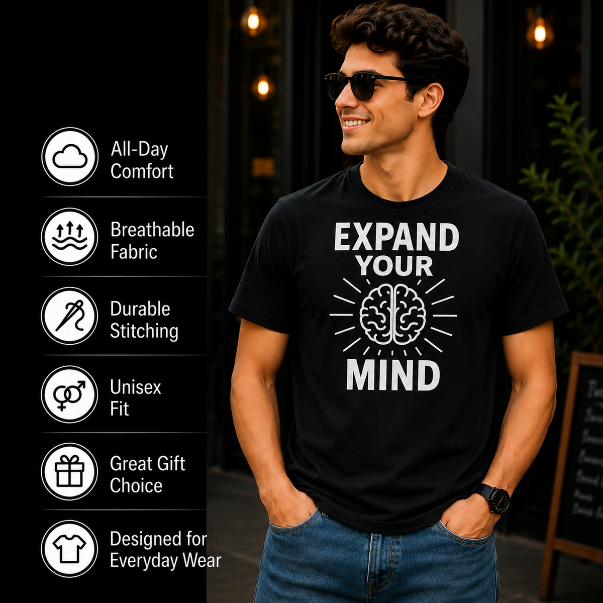 Expand Your Mind Motivational Graphic T-Shirt