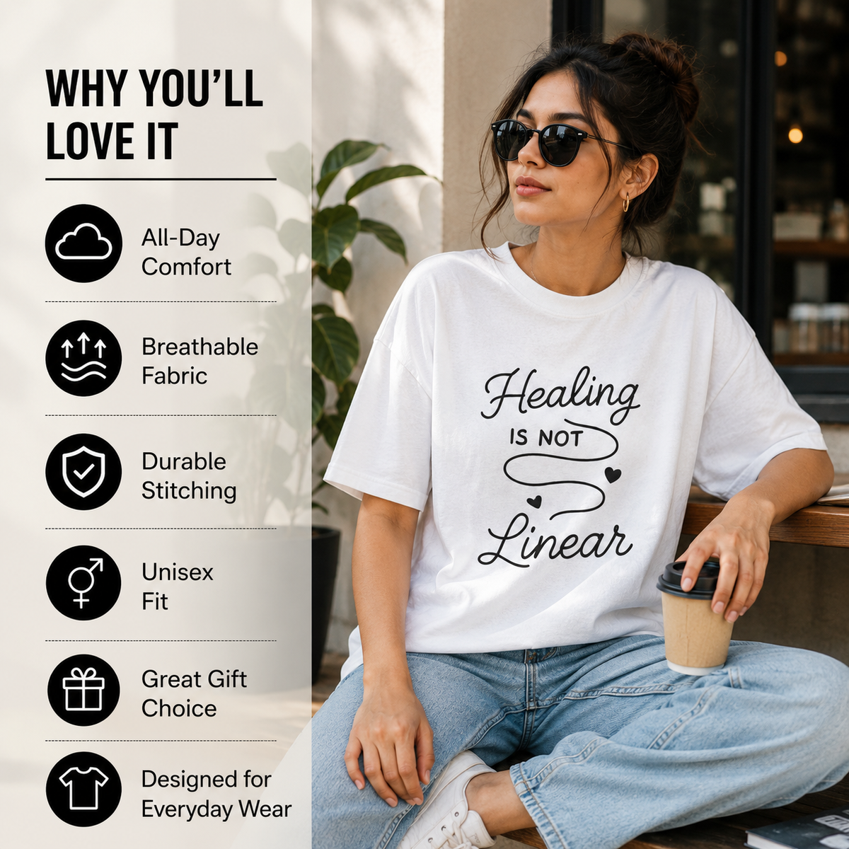 Healing Is Not Linear | Mental Health Tee
