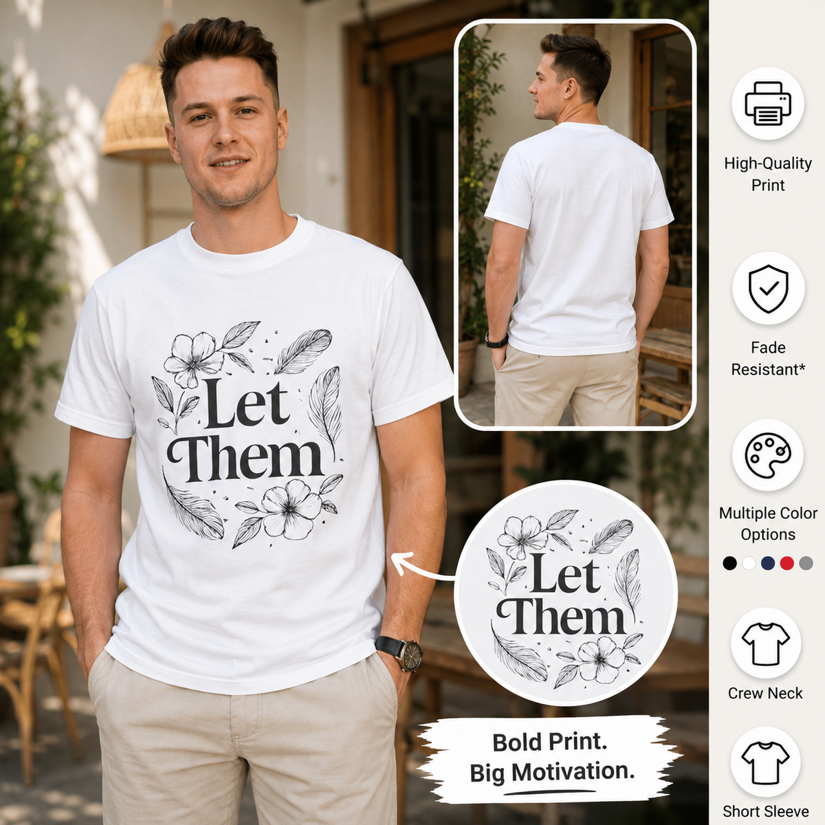 Let Them | Minimalist Mindset Tee | Inspirational Graphic T-Shirt