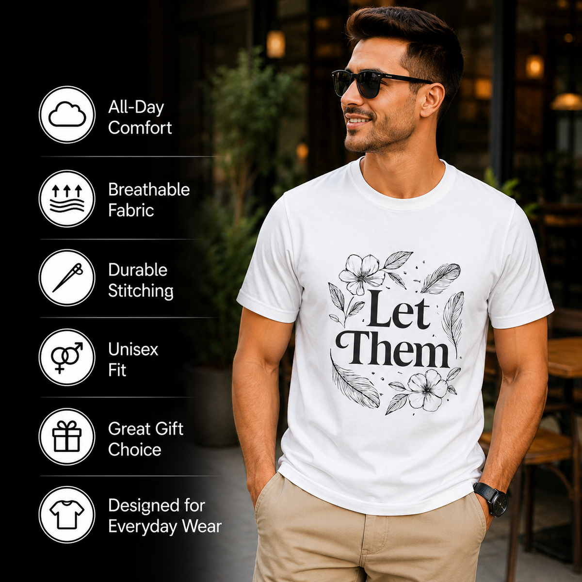 Let Them | Minimalist Mindset Tee | Inspirational Graphic T-Shirt