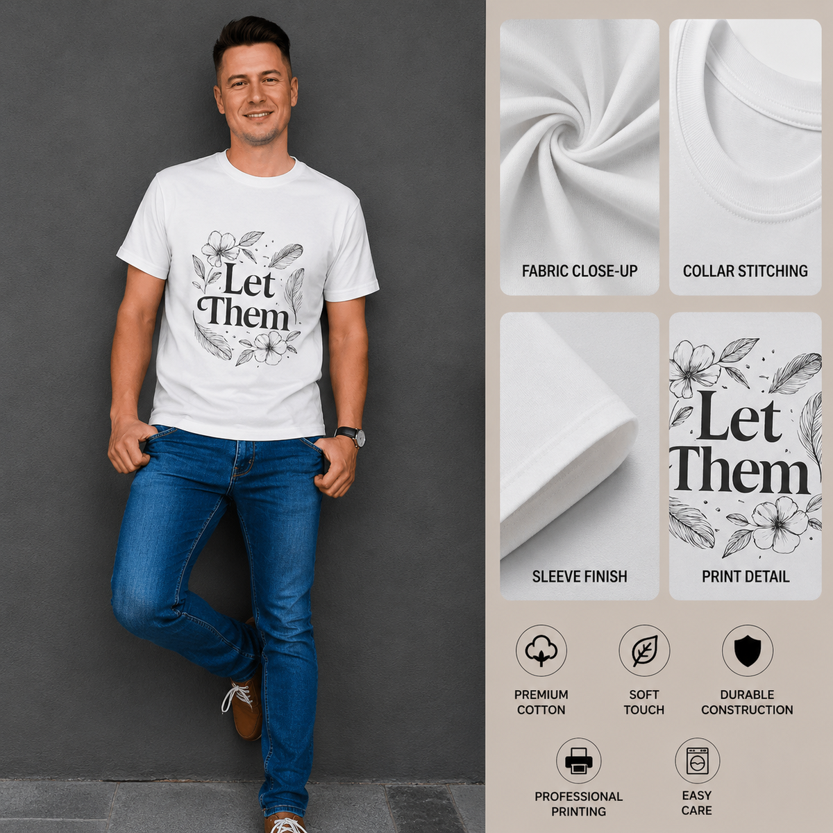 Let Them | Minimalist Mindset Tee | Inspirational Graphic T-Shirt