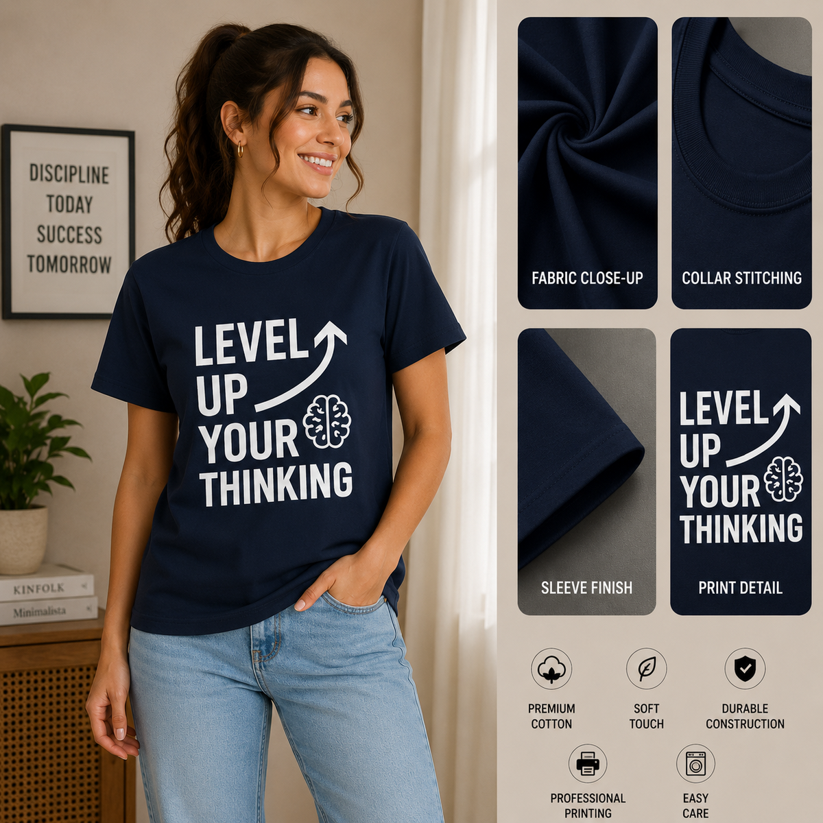 Level Up Your Thinking | Growth Mindset Tee | Inspirational Graphic T-Shirt