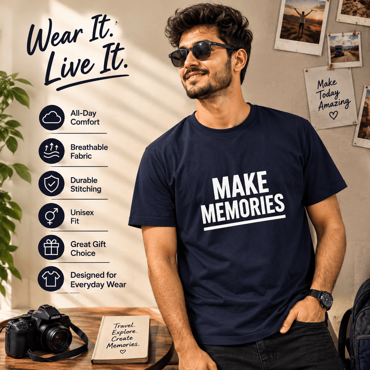 Make Memories | Adventure Tee | Inspirational Graphic T-Shirt