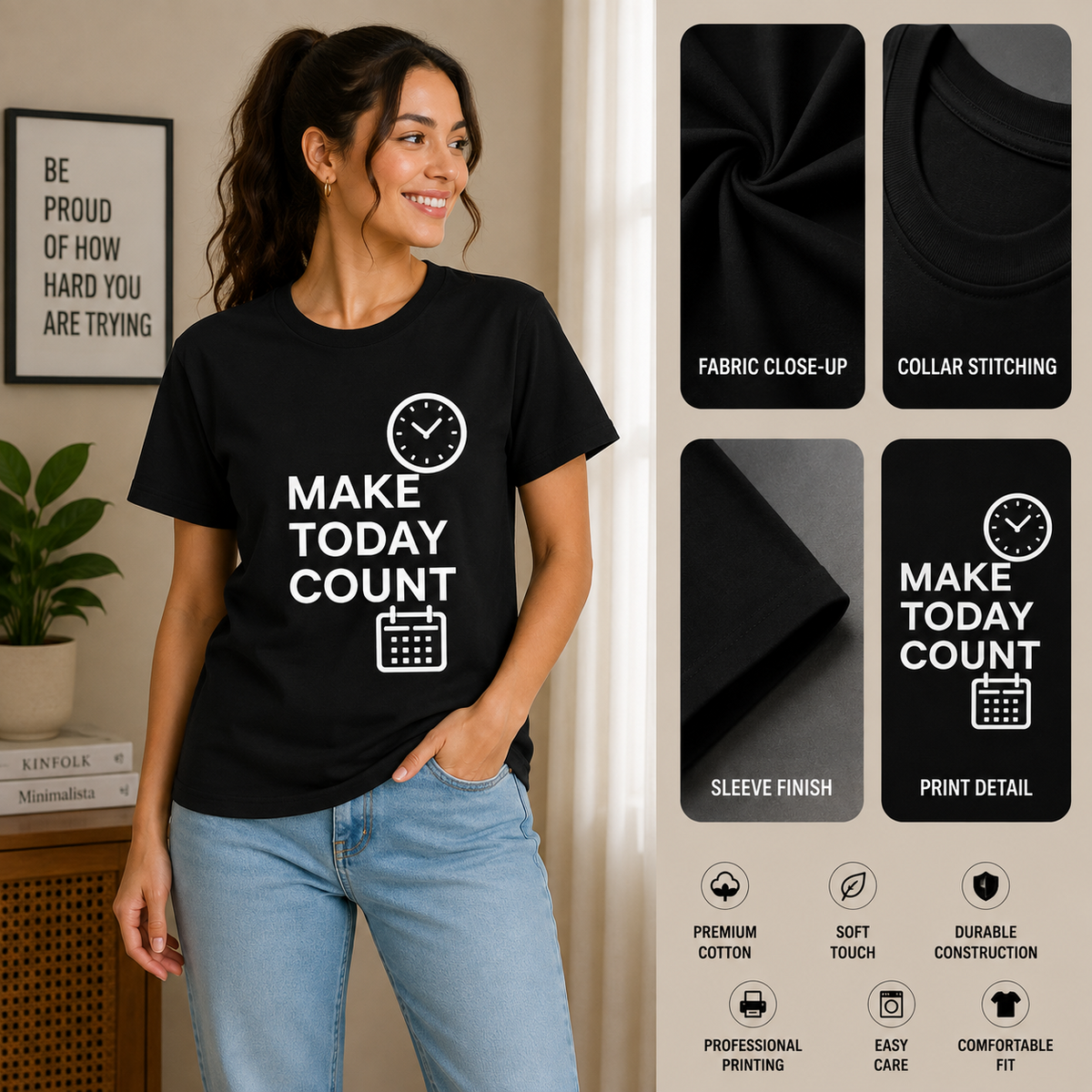 Make Today Count | Success Mindset Tee | Inspirational Graphic T-Shirt