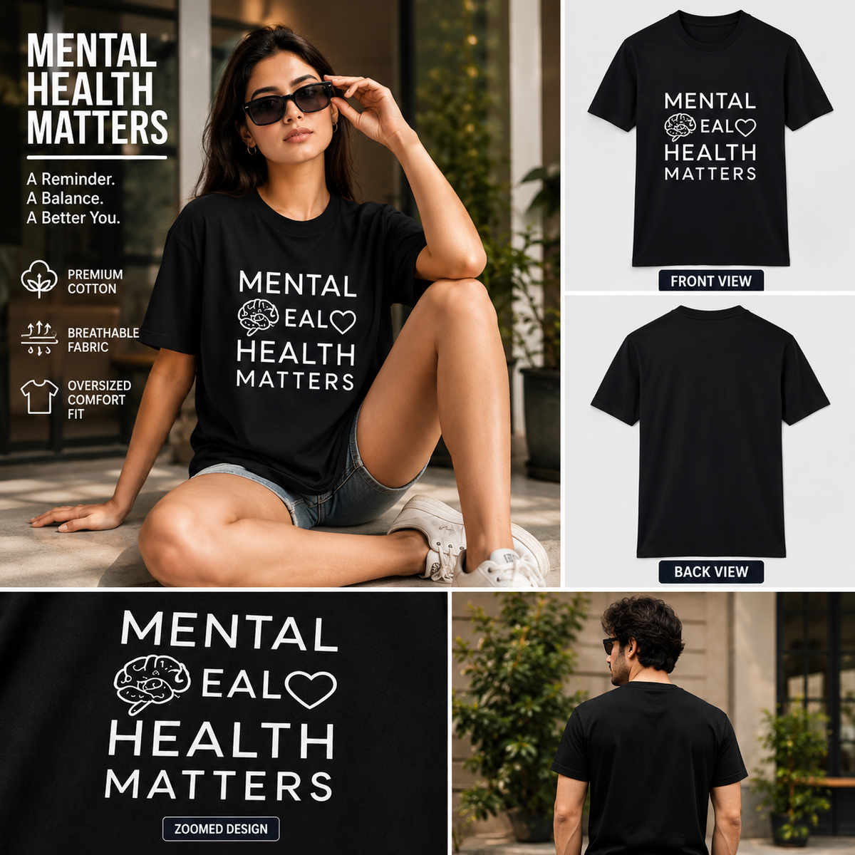Mental Health Matters | Mental Health Tee | Inspirational Graphic T-Shirt