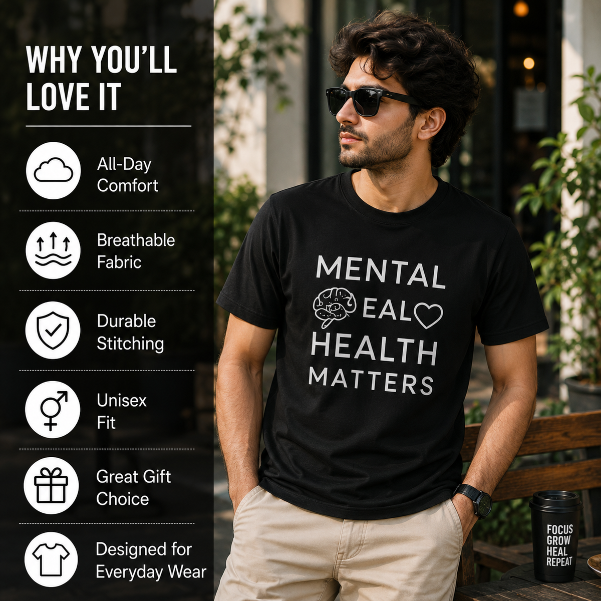 Mental Health Matters | Mental Health Tee | Inspirational Graphic T-Shirt