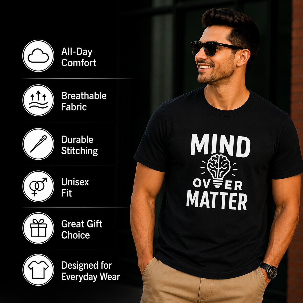 Mind Over Matter | Gym Motivation Tee Inspirational Graphic Tee