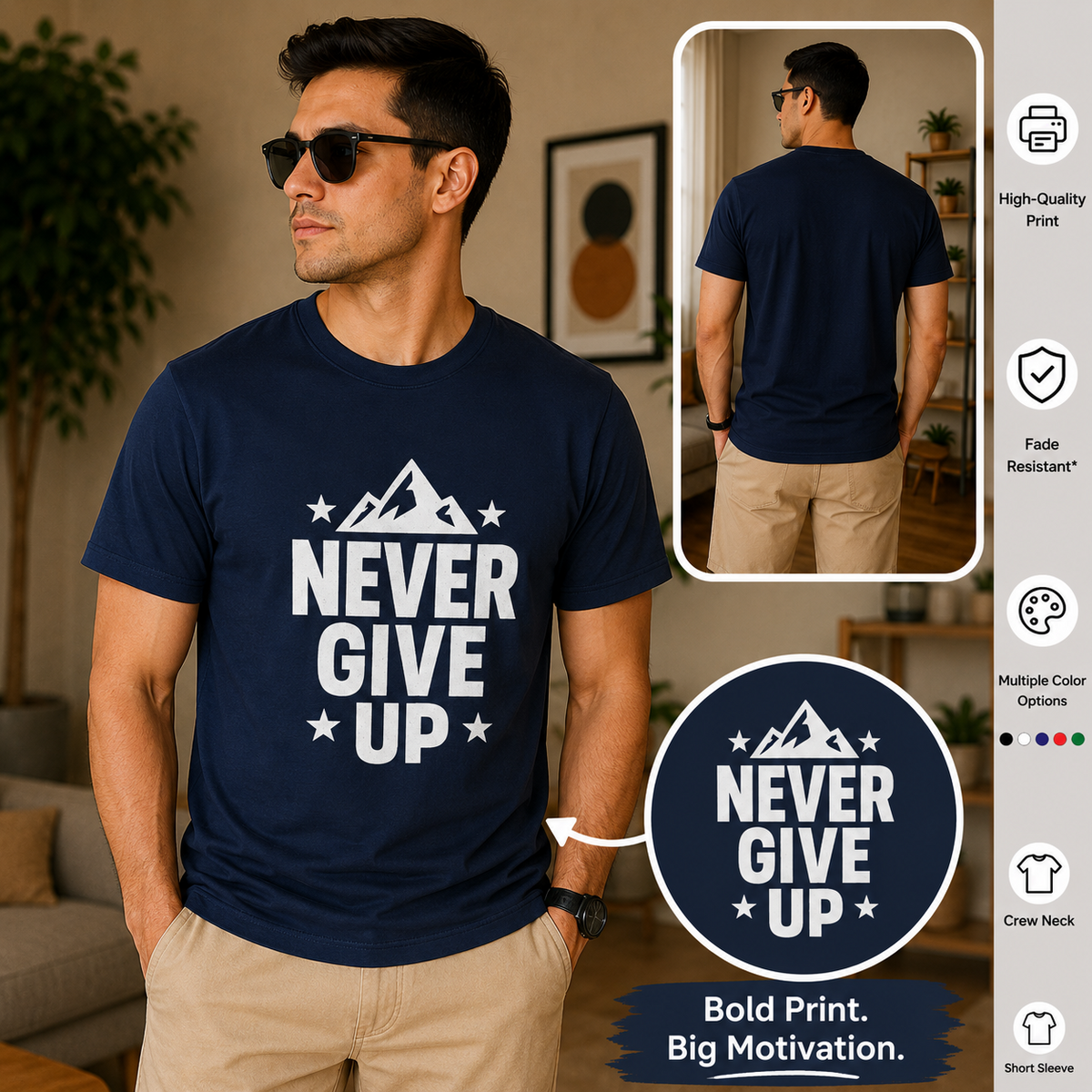 Never Give Up | Positive Mindset Tee | Inspirational Graphic T-Shirt