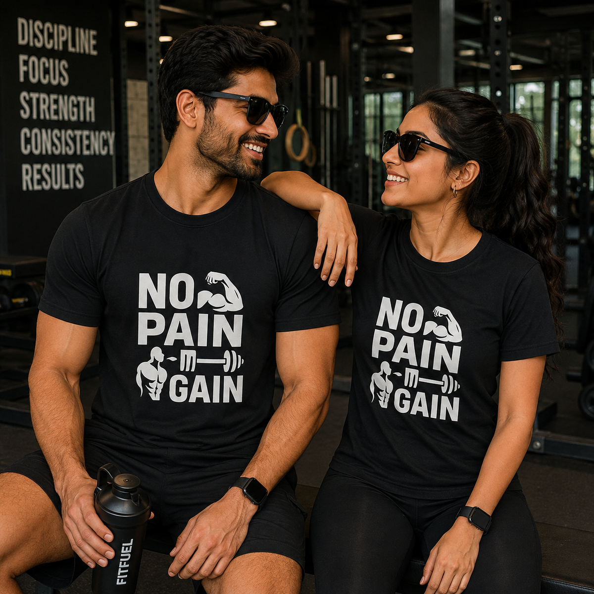 No Pain No Gain | Gym Motivation Tee | Inspirational Graphic T-Shirt