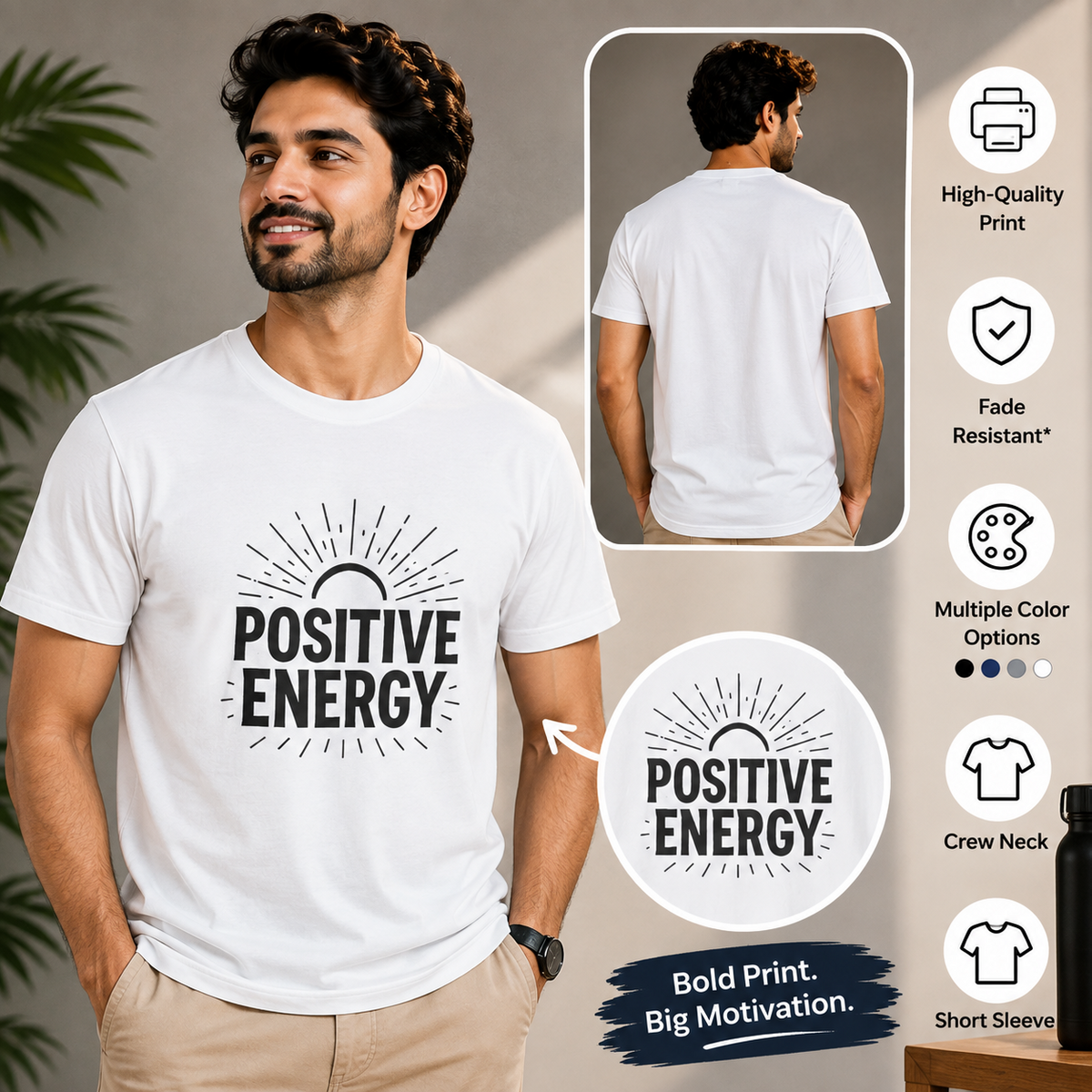 Positive Energy | Good Vibes Tee Inspirational Graphic Tee