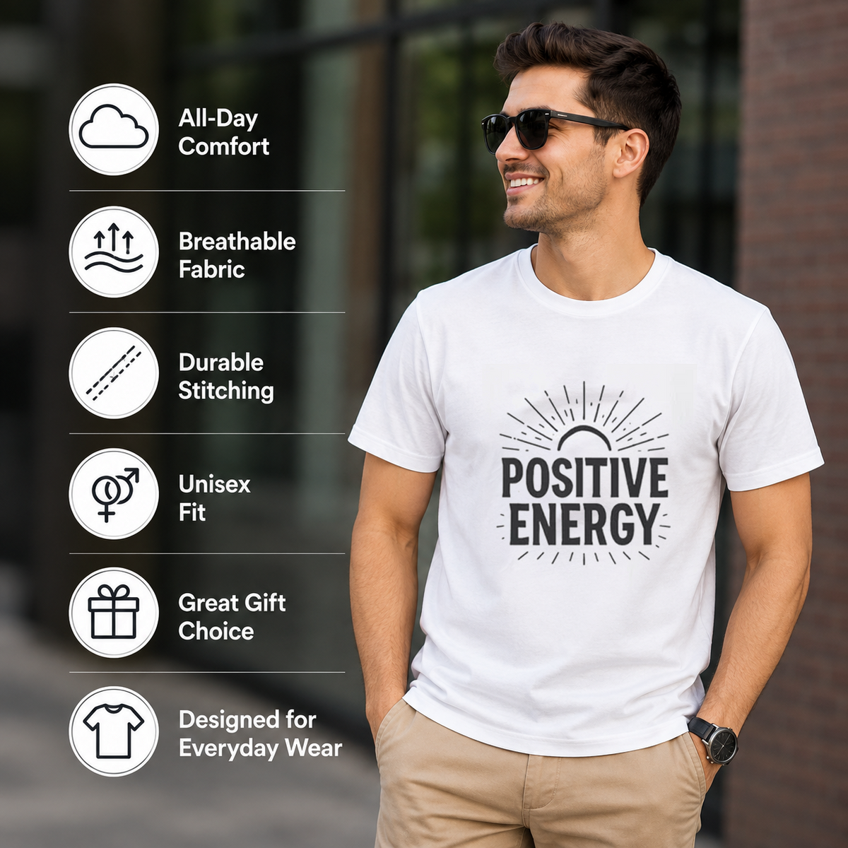 Positive Energy | Good Vibes Tee Inspirational Graphic Tee