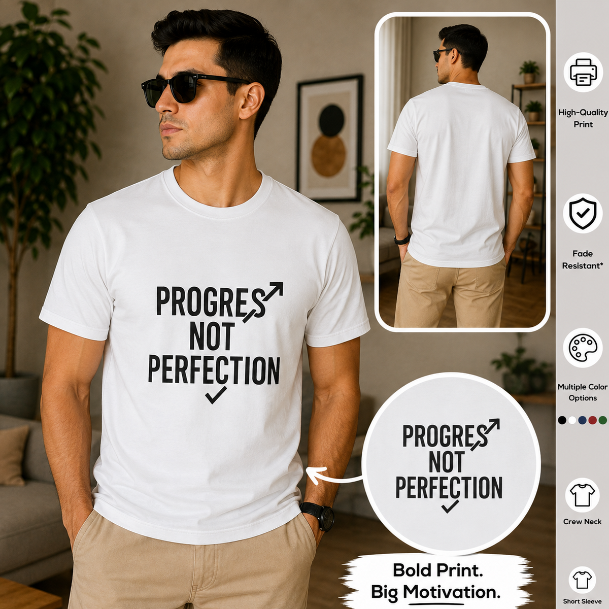 Progress Not Perfection | Growth Mindset Tee Inspirational Graphic Tee