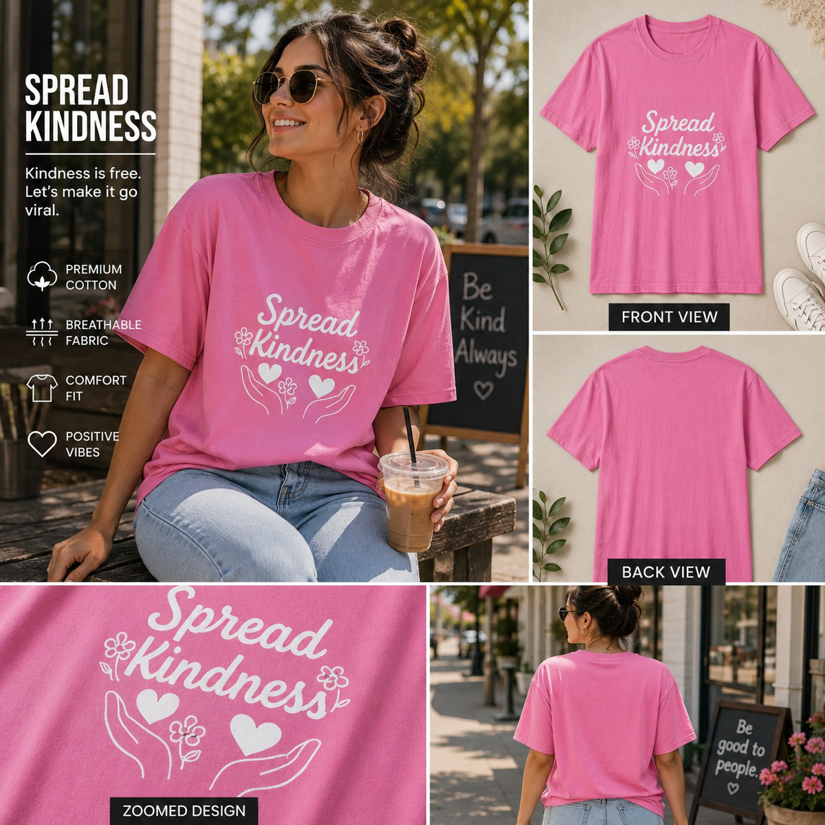 Spread Kindness | Positive Vibes Graphic Tee