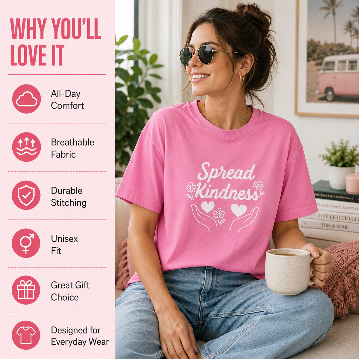 Spread Kindness | Positive Vibes Graphic Tee