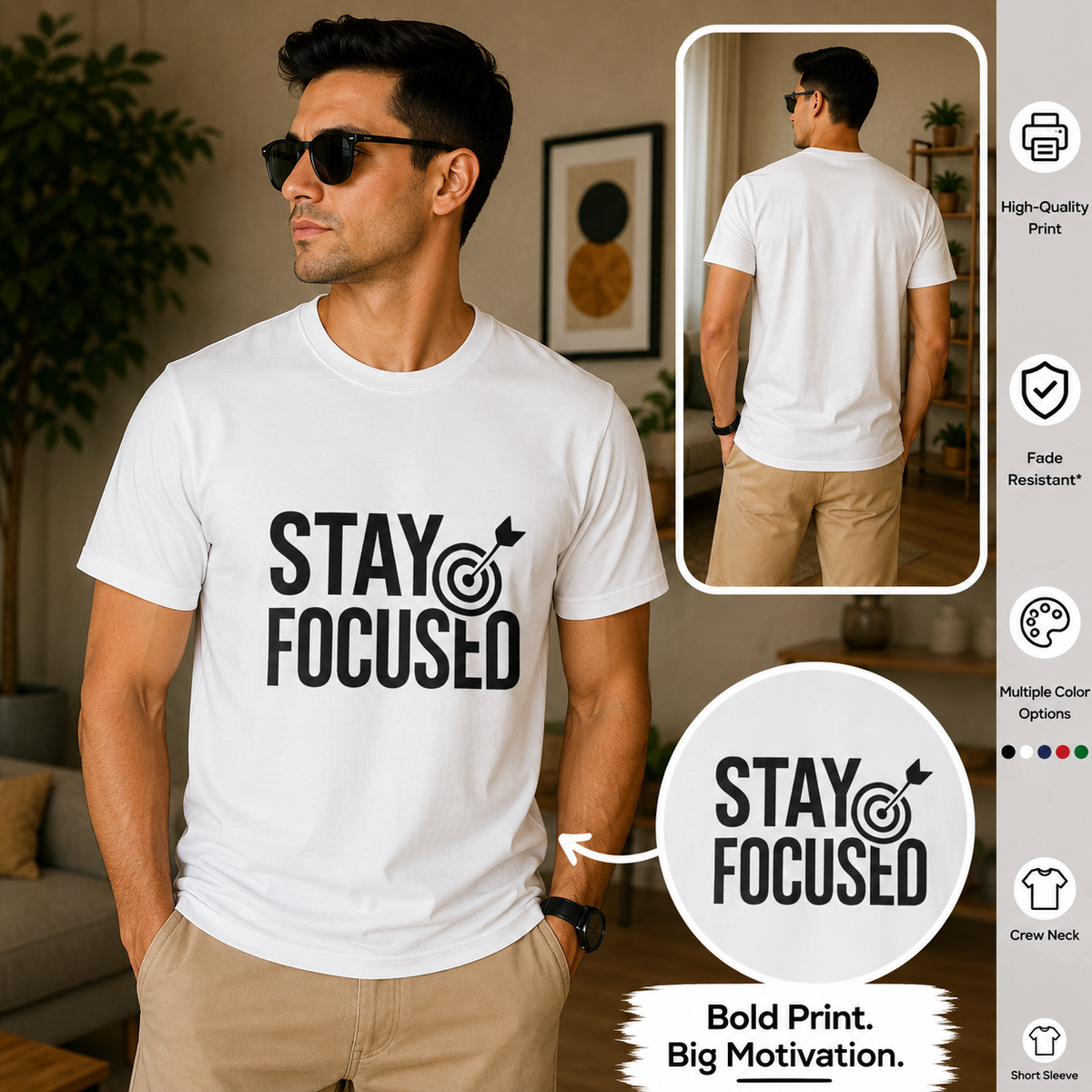 Stay Focused | Mindset Motivation Graphic Tee
