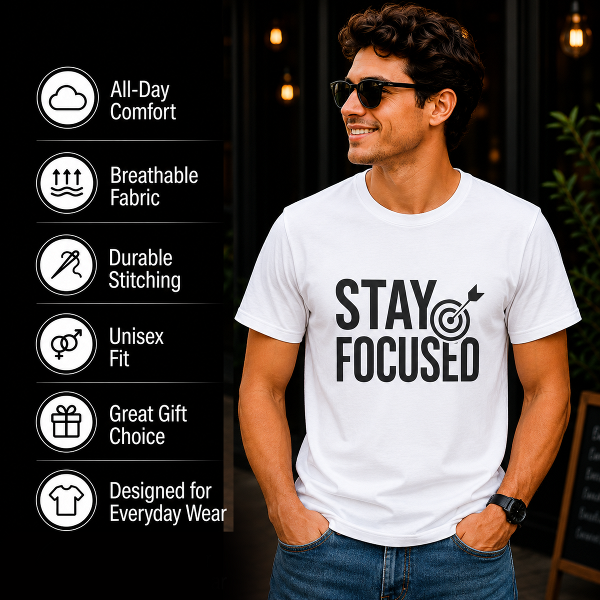Stay Focused | Mindset Motivation Graphic Tee