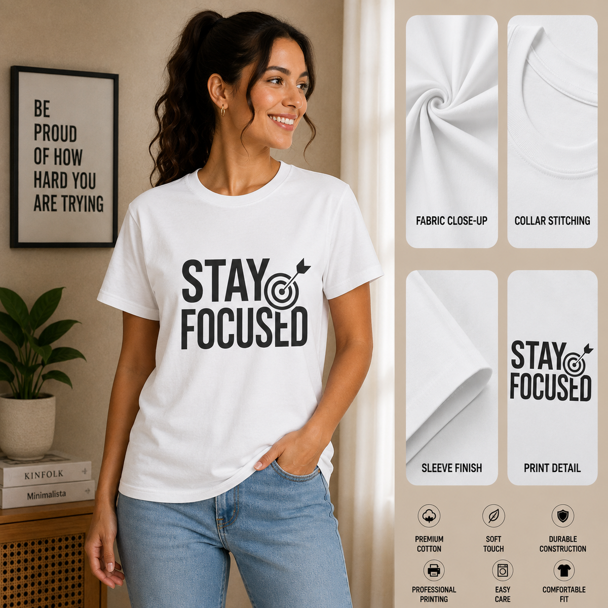 Stay Focused | Mindset Motivation Graphic Tee