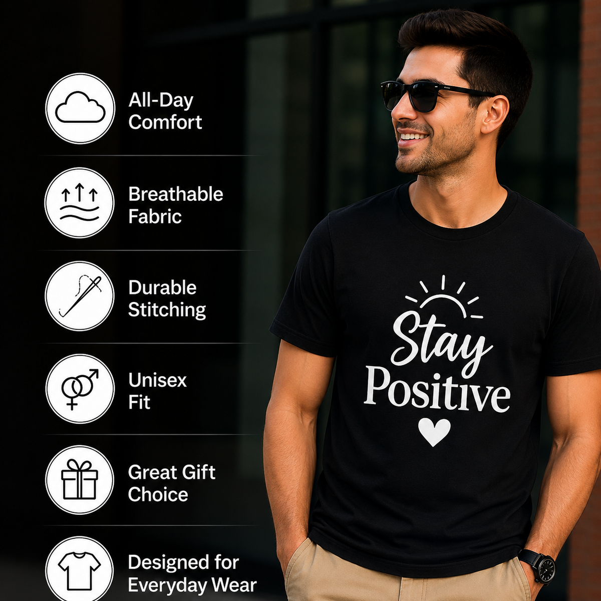 Stay Positive | Positive Mindset Graphic Tee