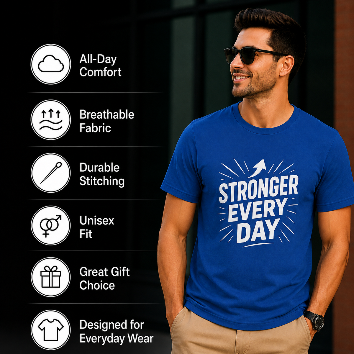 Stronger Every Day | Growth Mindset Graphic Tee