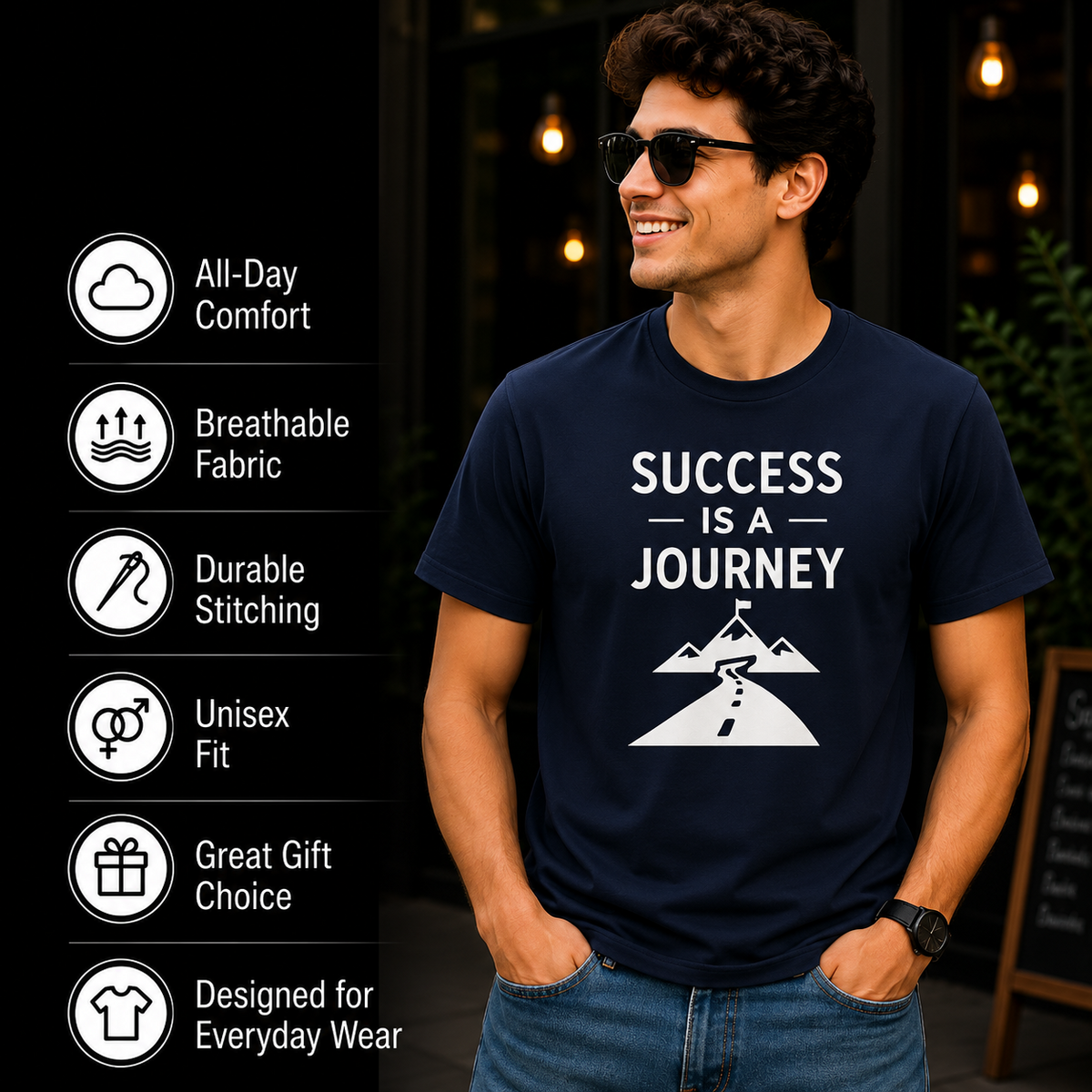 Success Is A Journey Motivational Graphic T-Shirt