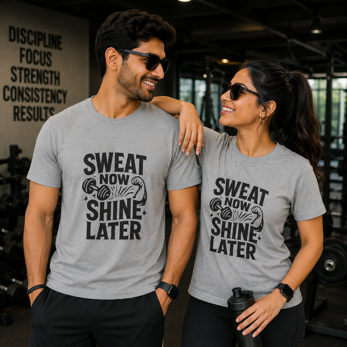 Sweat Now Shine Later | Gym Motivation Tee