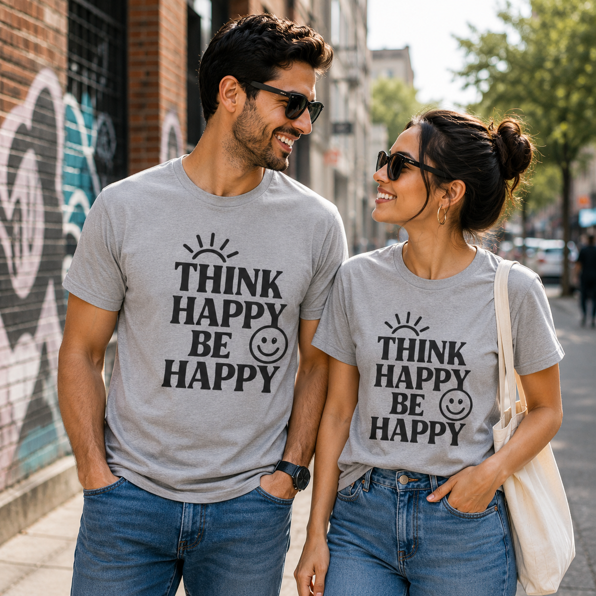 Think Happy Be Happy | Positive Mindset Graphic Tee