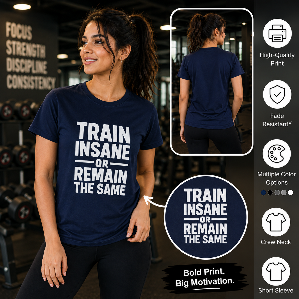 Train Insane | Gym Motivation Graphic Tee