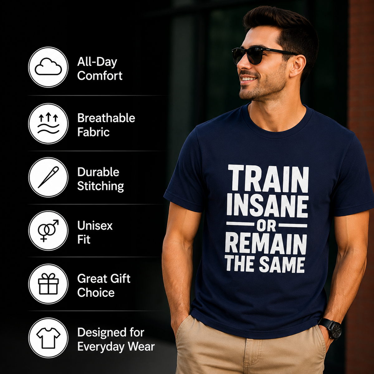 Train Insane | Gym Motivation Graphic Tee