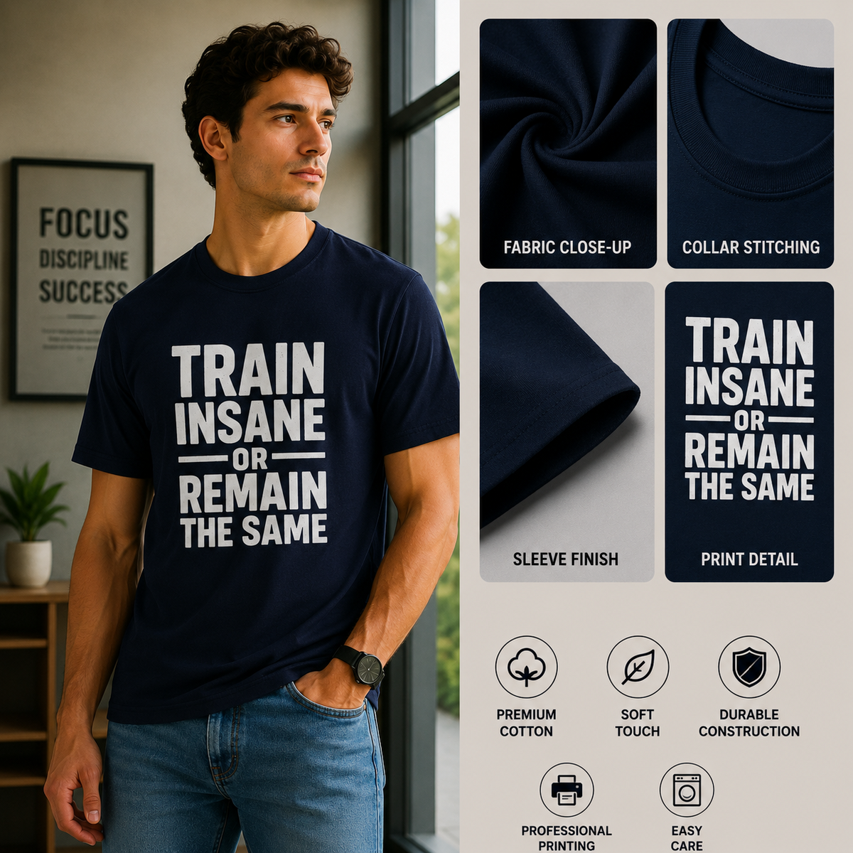 Train Insane | Gym Motivation Graphic Tee