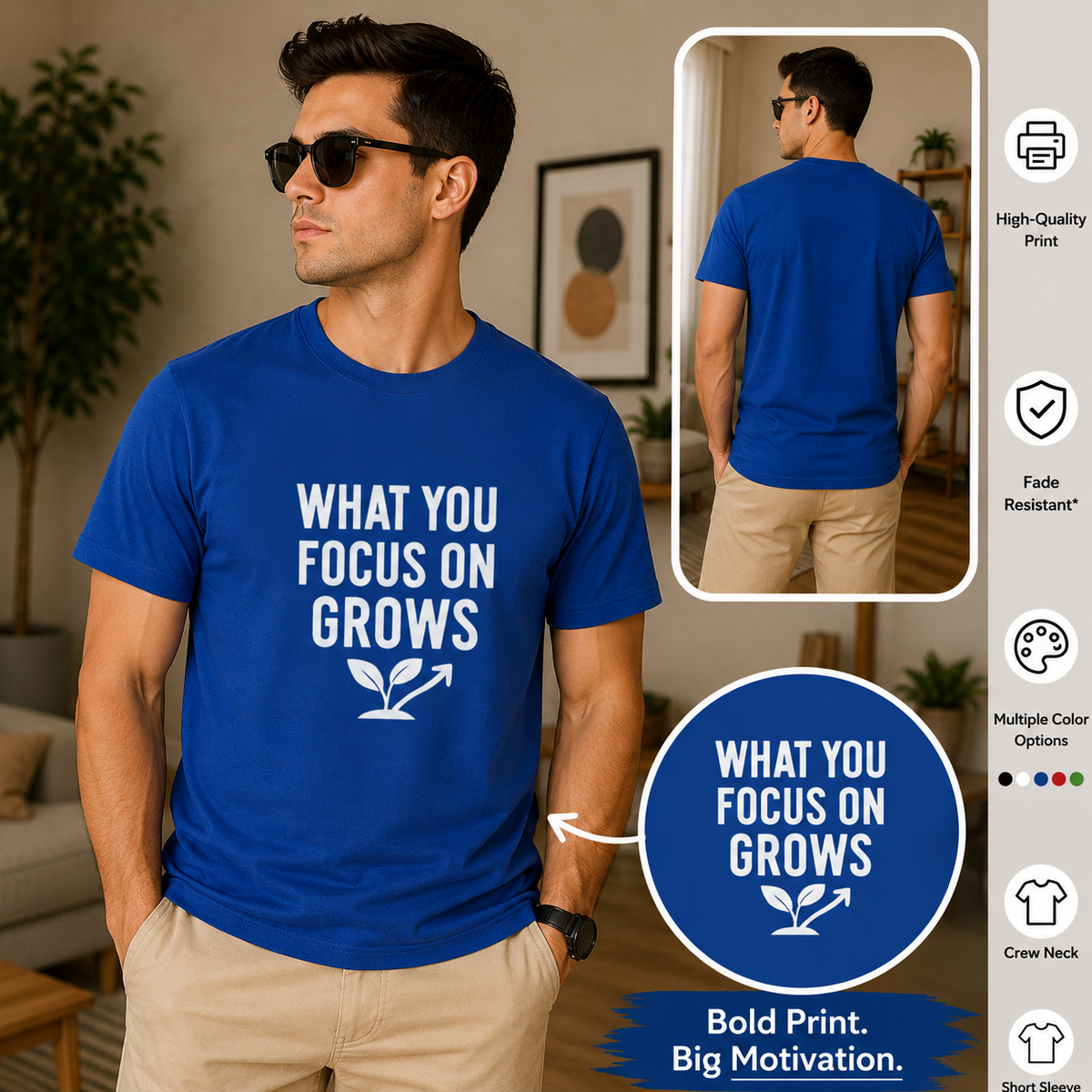What You Focus On Grows | Growth Mindset Graphic Tee