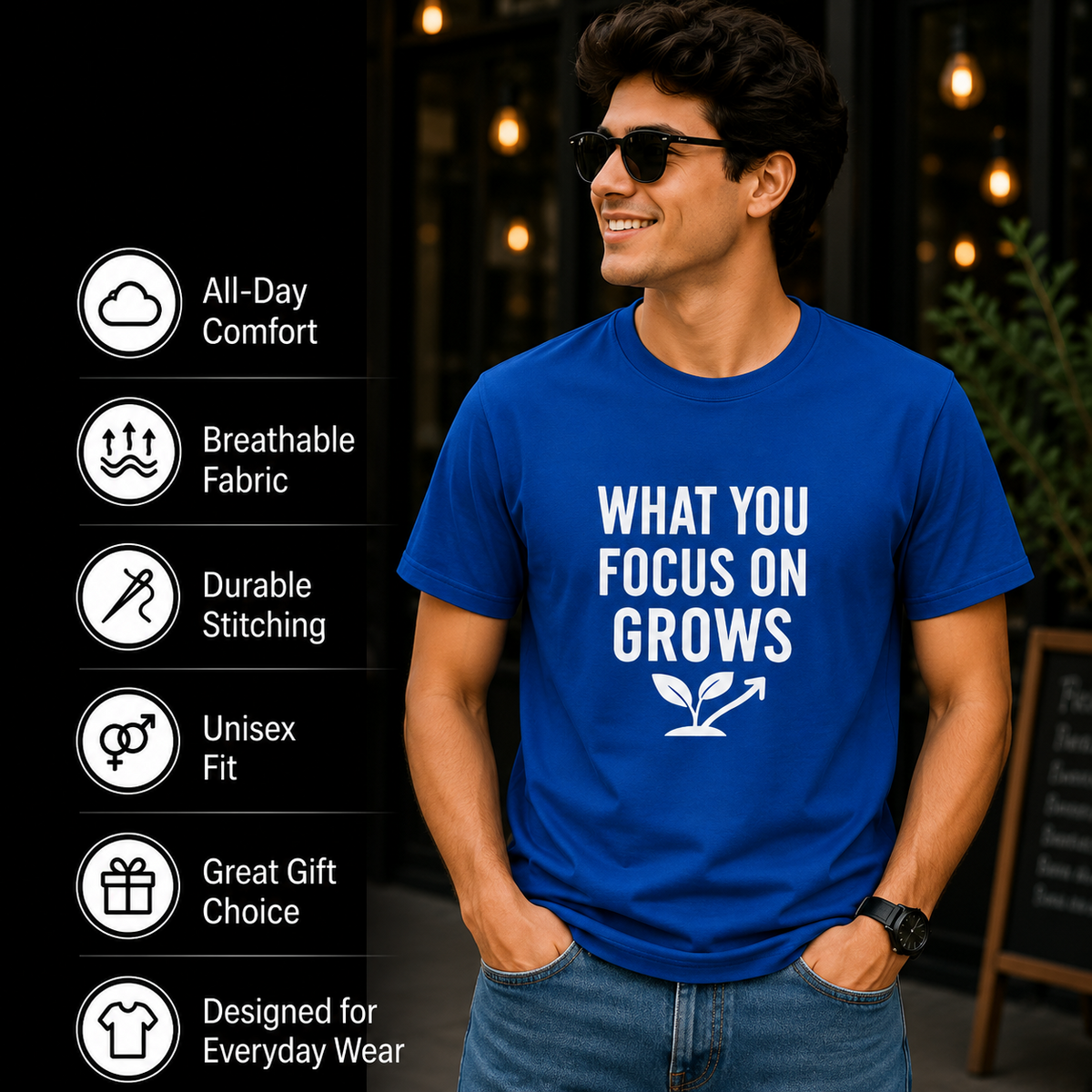 What You Focus On Grows | Growth Mindset Graphic Tee