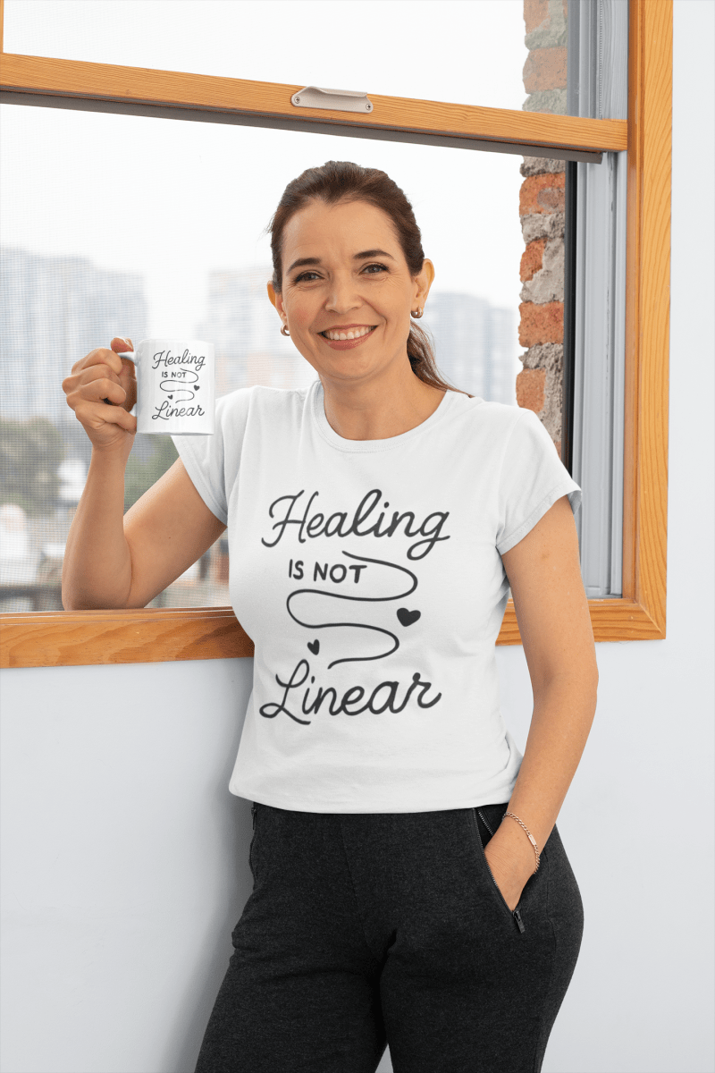 Healing Is Not Linear | Mental Health Tee - Positivity Prints